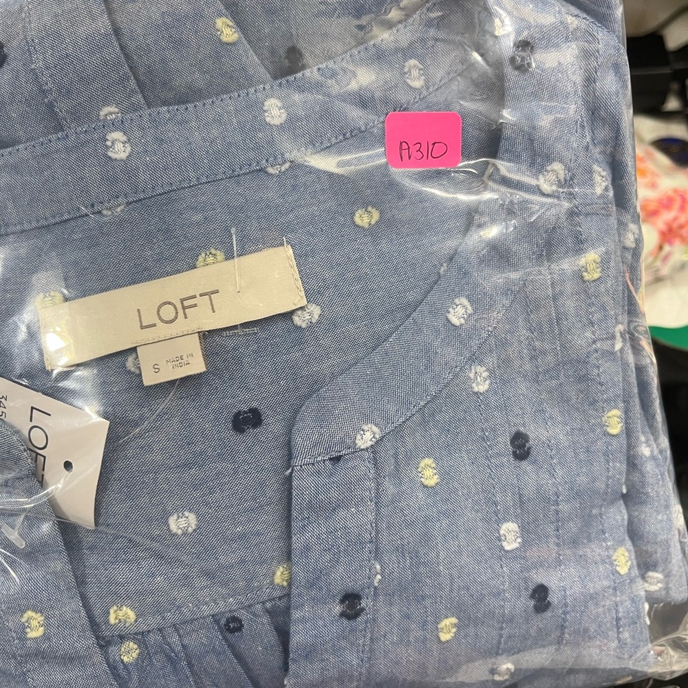 LOFT CLIP CHAMBRAY TIERED SWING DRESS NEW WITH TAG (a310) - Picture 14 of 14